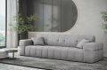 Balia Sofa 3-Sitzer Chenille Hellgrau Stoff Dekor