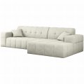 Balia Ecksofa L Creme Chenille Stoff Rechts