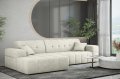 Balia Ecksofa L Creme Chenille Stoff Dekor Links