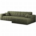 Ecksofa Balia L Chenille Oliv Stoff