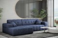 Balia Ecksofa L Chenille Dunkelblau Stoff Links Dekor