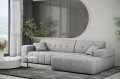 Balia Ecksofa L Hellgrau Chenille Stoff Rechts Dekor