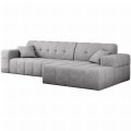 Balia Ecksofa L Hellgrau Chenille Stoff Rechts