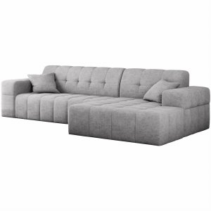 Ecksofa BALIA L 265 cm Chenille Stoff Hellgrau (Perfect Harmony 80)