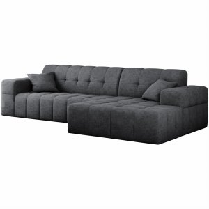Ecksofa BALIA L 265 cm Chenille Stoff Grau (Perfect Harmony 90)