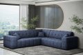 Balia Ecksofa Universal Dunkelblau Chenille Stoff Dekor