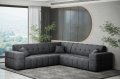 Balia Ecksofa Universal Grau Chenille Stoff Dekor