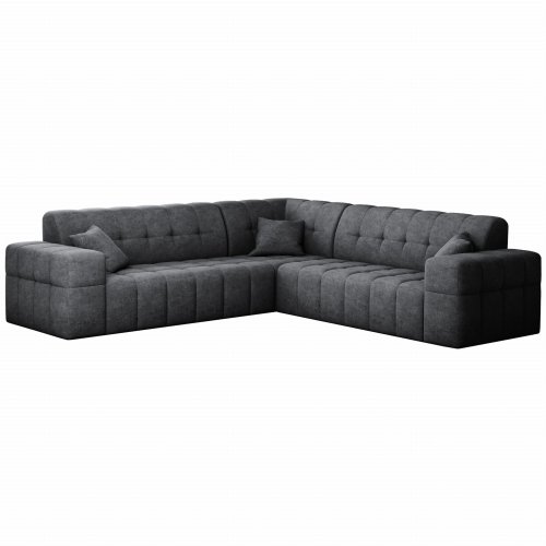 Balia Ecksofa Universal Grau Chenille Stoff