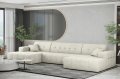 Balia Ecksofa U Chenille Creme Stoff Dekor