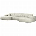 Balia Ecksofa U Chenille Creme Stoff
