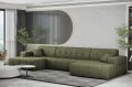 Balia Ecksofa U Chenille Oliv Stoff Dekor