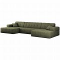 Balia Ecksofa U Chenille Oliv Stoff