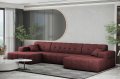 Balia Ecksofa U Chenille Rotwein Stoff Dekor