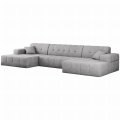 Balia Ecksofa U Hellgrau Chenille Stoff
