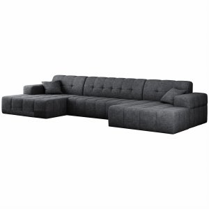 Ecksofa BALIA U 350 cm Grau Chenille Stoff (Perfect Harmony 90)