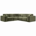 Ecksofa LUGA CORNER mit Tasten Chenille Oliv Stoff