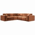 Ecksofa LUGA CORNER mit Tasten Chenille Rostfarbe Stoff