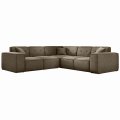 Ecksofa LUGA CORNER mit Tasten Velvet Beige Stoff