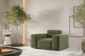 Sessel Luga mit Tasten Chenille Oliv Stoff Dekor