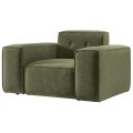 Sessel Luga mit Tasten Chenille Oliv Stoff