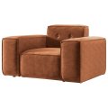 Sessel Luga mit Tasten Rostfarbe Chenille Stoff