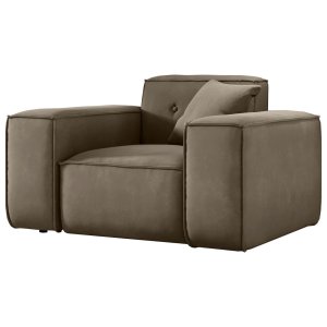 Sessel LUGA  mit Knöpfen 121 cm Samt Stoff Beige (Velvet Opera)