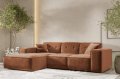 Ecksofa Luga mit Tasten Rostfarbe Chenille Stoff Dekor