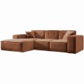 Ecksofa Luga mit Tasten Rostfarbe Chenille Stoff