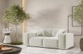 Sofa Luga 2-Sitzer mit Tasten Creme Chenille Stoff Dekor