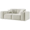 Sofa Luga 2-Sitzer mit Tasten Creme Chenille Stoff
