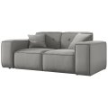Sofa Luga mit Tasten 2-Sitzer Hellgrau Samt Stoff