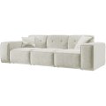 Sofa Luga mit Tasten 3-Sitzer Chenille Creme Stoff