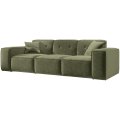 Sofa Luga mit Tasten 3-Sitzer Oliv Chenille Stoff