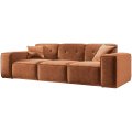 Sofa Luga mit Tasten 3-Sitzer Rostfarbe Chenille Stoff
