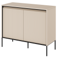 Zweitürige Kommode TREND TR-02 in Sandbeige mit geschnitzten Fronten und LED-Beleuchtung – freigestellt