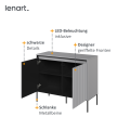 Detail der geschnitzten Frontpaneele mit LED-Beleuchtung – Kommode TREND TR-02