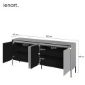 Maßzeichnung der Kommode TREND TR-04 in Grau: Breite 193 cm, Höhe 83 cm, Tiefe 40 cm