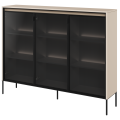 Vitrine Trend 8 Sandbeige  - Glasvitrine TREND TR‑08 in Artisan Eiche in stilvoll eingerichteten Wohnraum