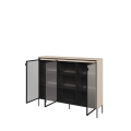 Vitrine Trend 8 Sandbeige offene  - TREND TR‑08 Glasvitrine in Artisan Eiche freigestellt auf weißem Hintergrund