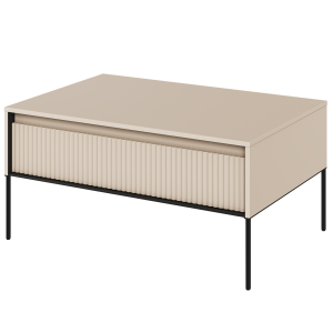 Couchtisch TREND TR-09 Sandbeige mit Stauraum Gerillte Möbelfronten