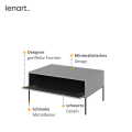 Couchtisch Trend 9 Grau Spezifikation, Detailansicht des Couchtischs TREND TR-09 – geriffelte Front und integrierte Ablage