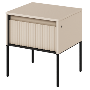 Nachttisch TREND Sandbeige TR-10 mit Schublade  und LED Beleuchtung