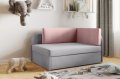 Sofa BAFI mit Schlaffunktion und Bettkasten Bett für Kinder Silber/Flamingo