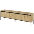 TV‑Schrank TREND TR‑06 in Artisan Eiche auf weißem Hintergrund, freistehend, vier Türen mit LED