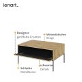 Couchtisch Trend 9 Eiche Artisan Spezifikation, Detailansicht des Couchtischs TREND TR-09 – geriffelte Front und integrierte Ablage