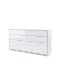 Wandklappbett Bed Concept 90x200 Horizontal Lenart Bett Weiß hochglanz