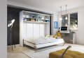 Wandklappbett Concept Pro 4 140x200 Horizontal Lenart Bett Weiß und Weiß Hochglanz