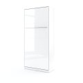 Wandklappbett Concept Pro 3 90x200 Vertikal Lenart Bett Weiß und Weiß Hochglanz