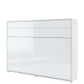 Wandklappbett Bed Concept 140x200 Horizontal Lenart Bett Weiß hochglanz