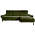 Ecksofa STEVIO – mit elektrischer Relaxfunktion, modernes Design - Olive